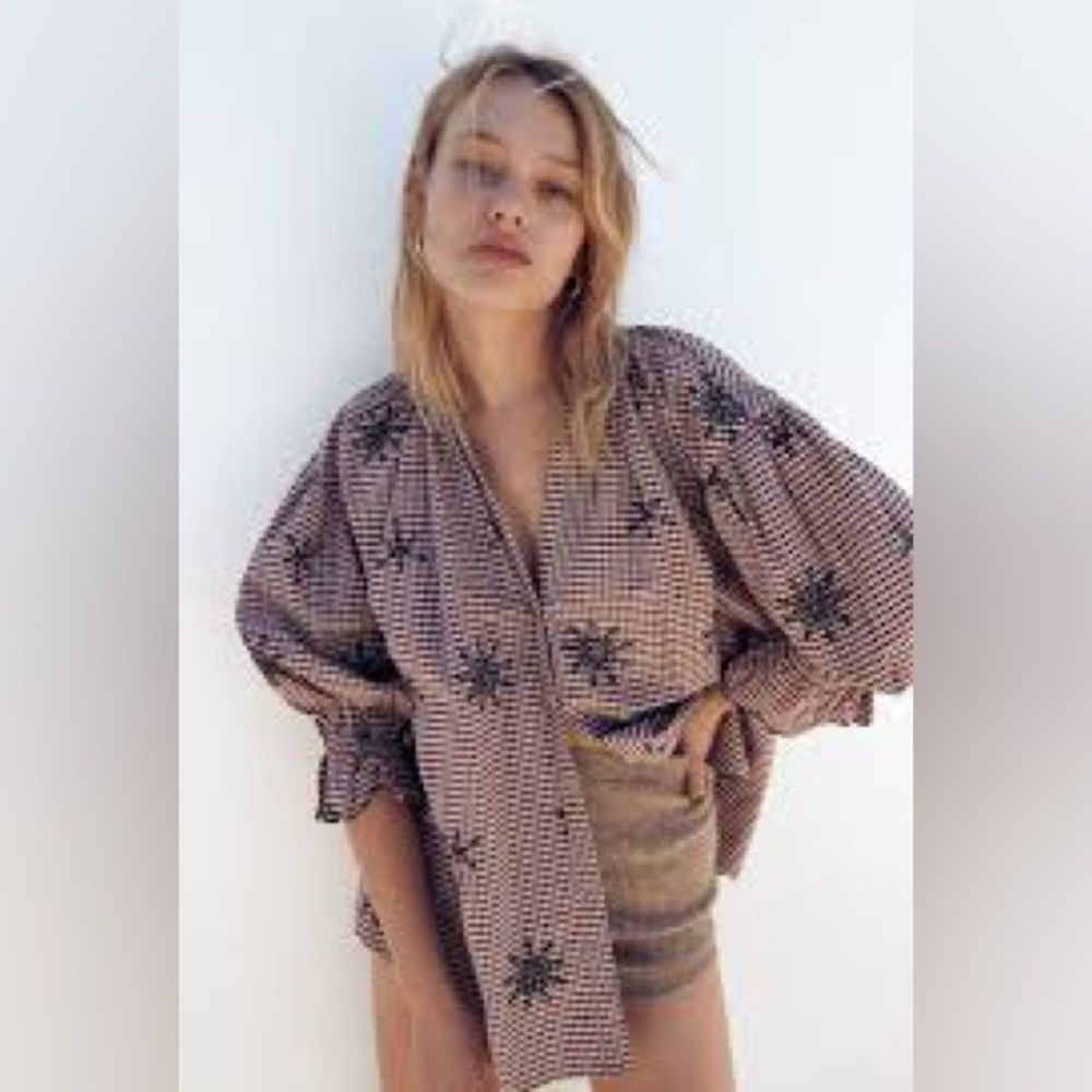 NEW Zara Plaid Top